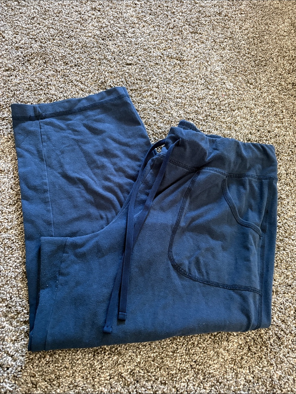 Women's Navy Drawstring Joggers with Side Pockets